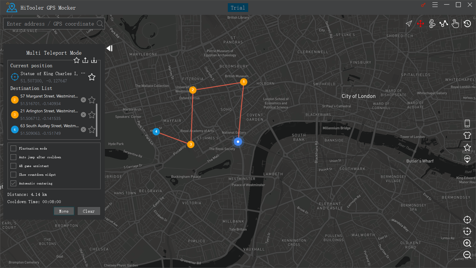 HiTooler GPS Mocker multi teleport mode