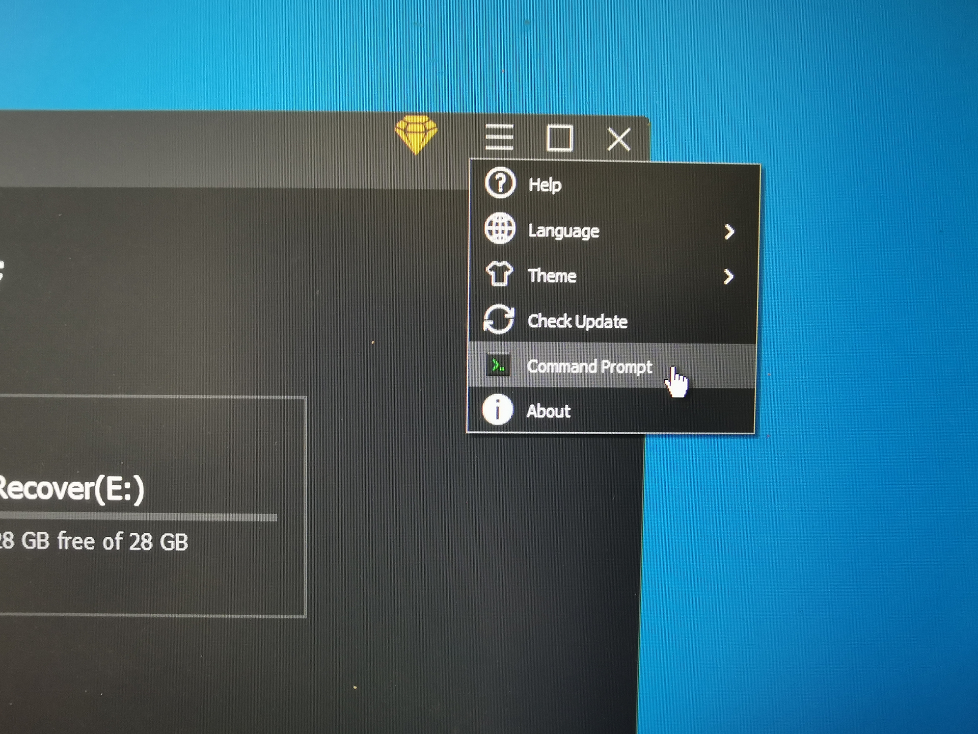 HiTooler File Recover crashed PC click cmd
