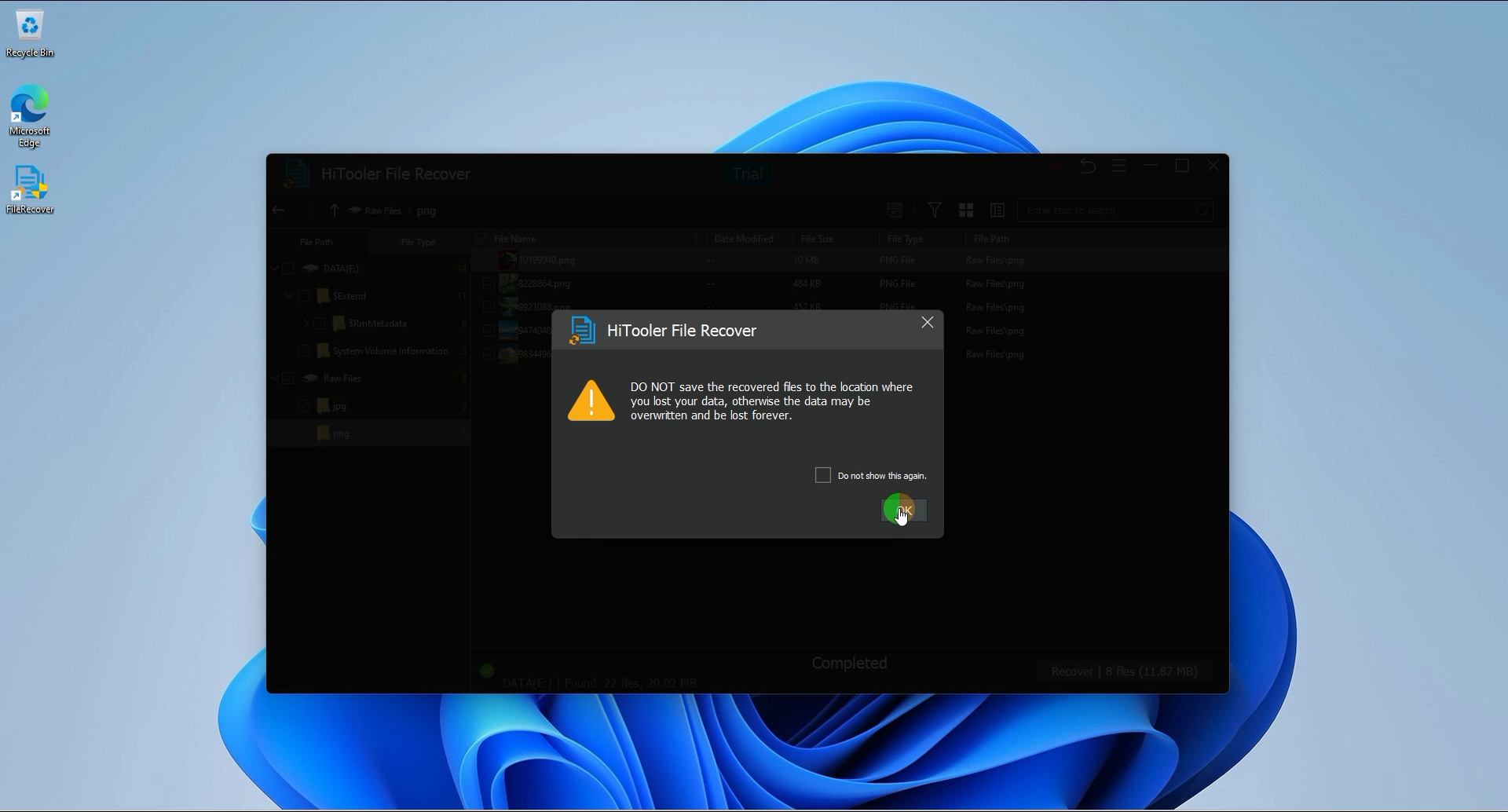 HiTooler File Recover recover tip