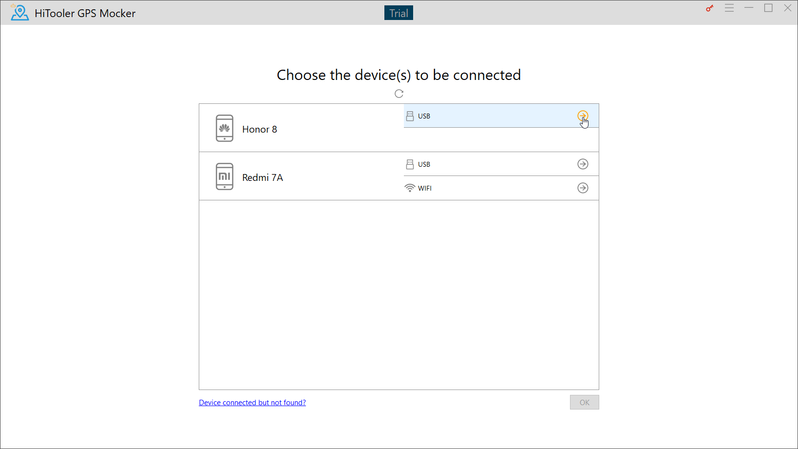 HiTooler GPS Mocker click connect