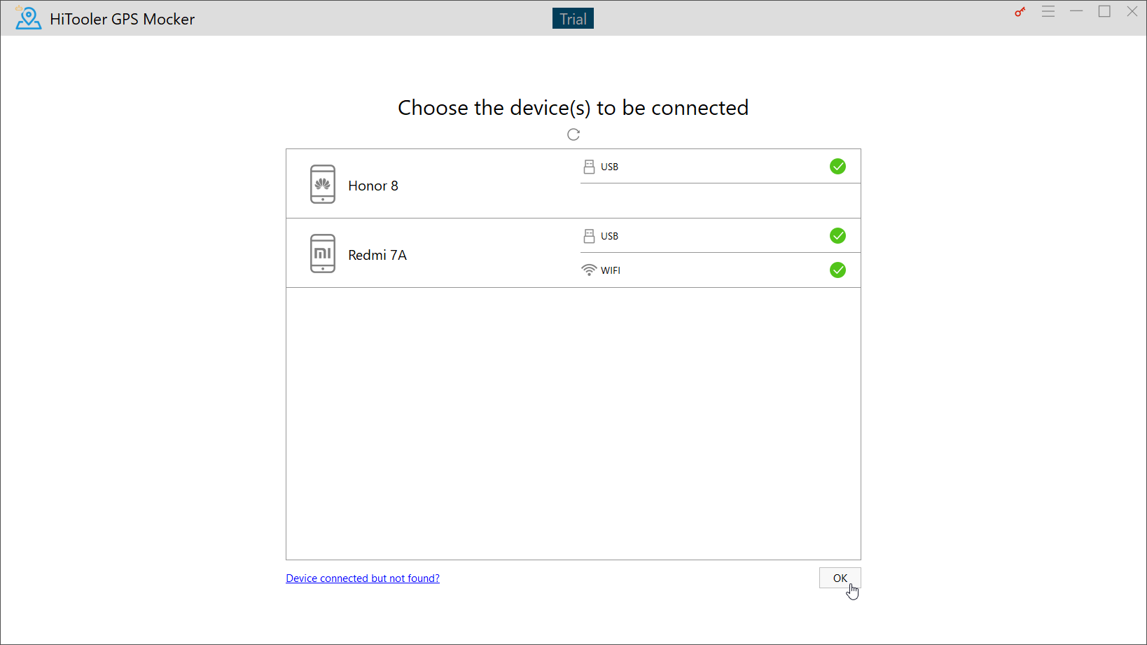 HiTooler GPS Mocker click ok