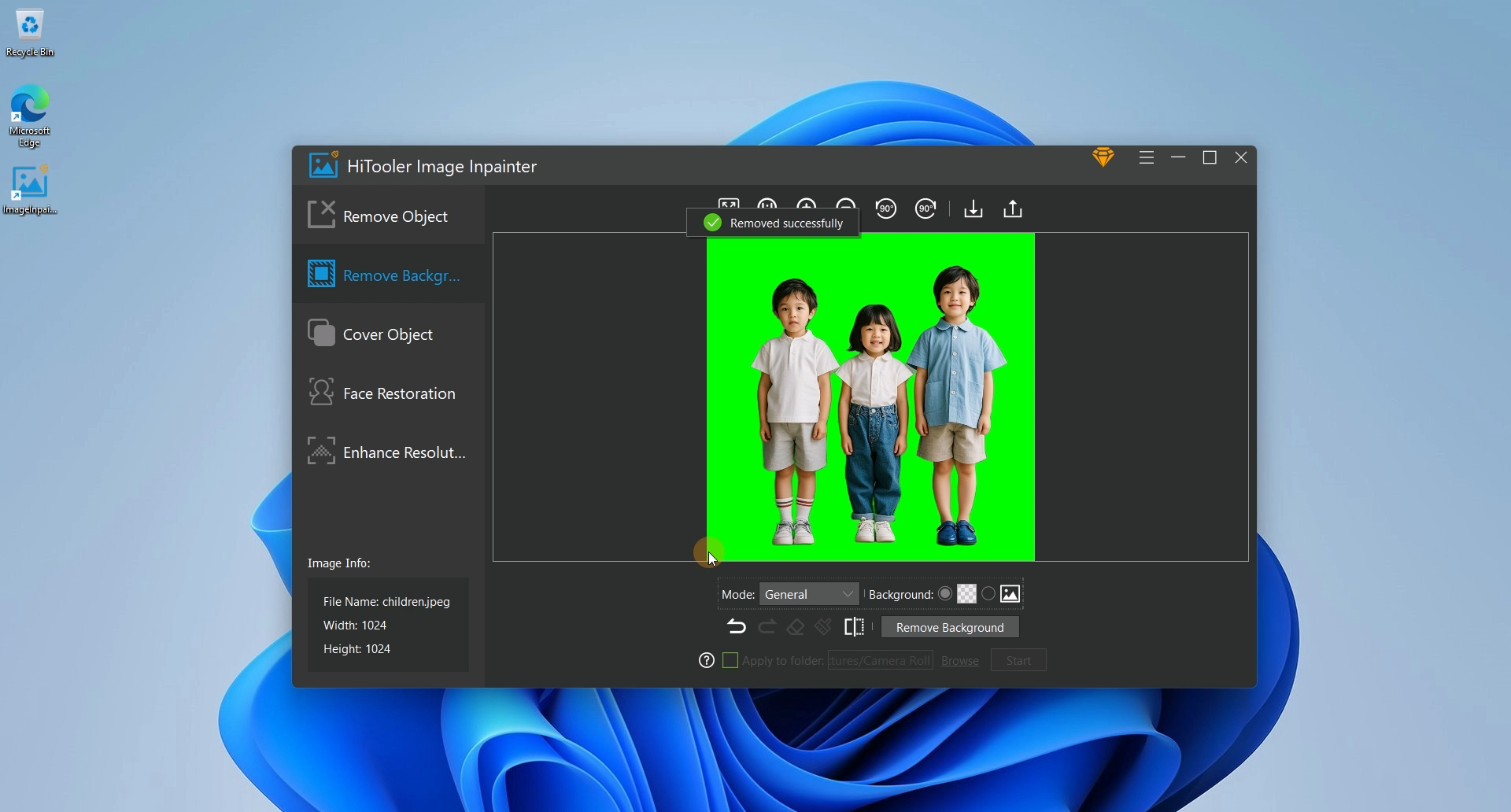 HiTooler Image Inpainter result