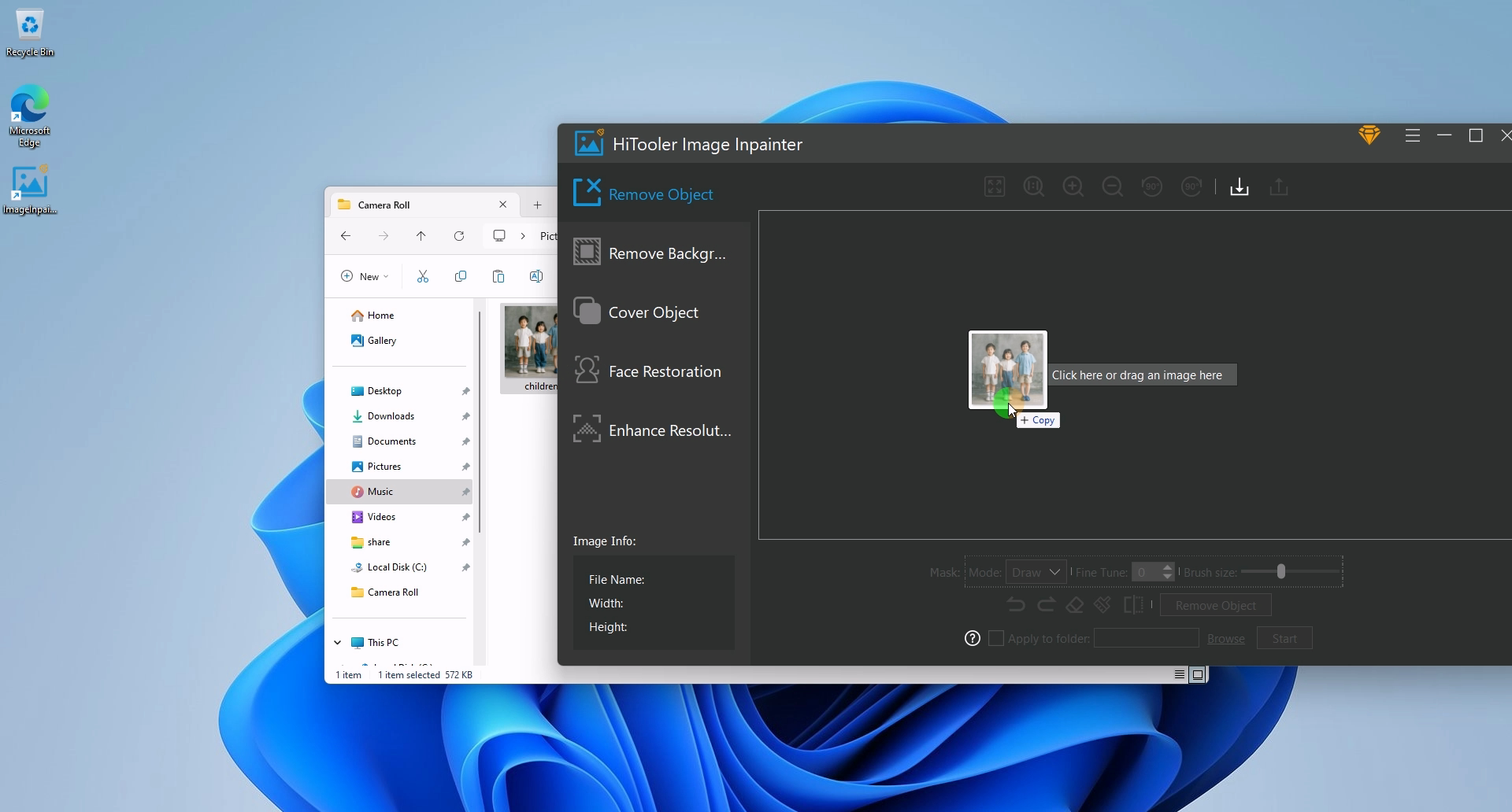 HiTooler Image Inpainter drag image