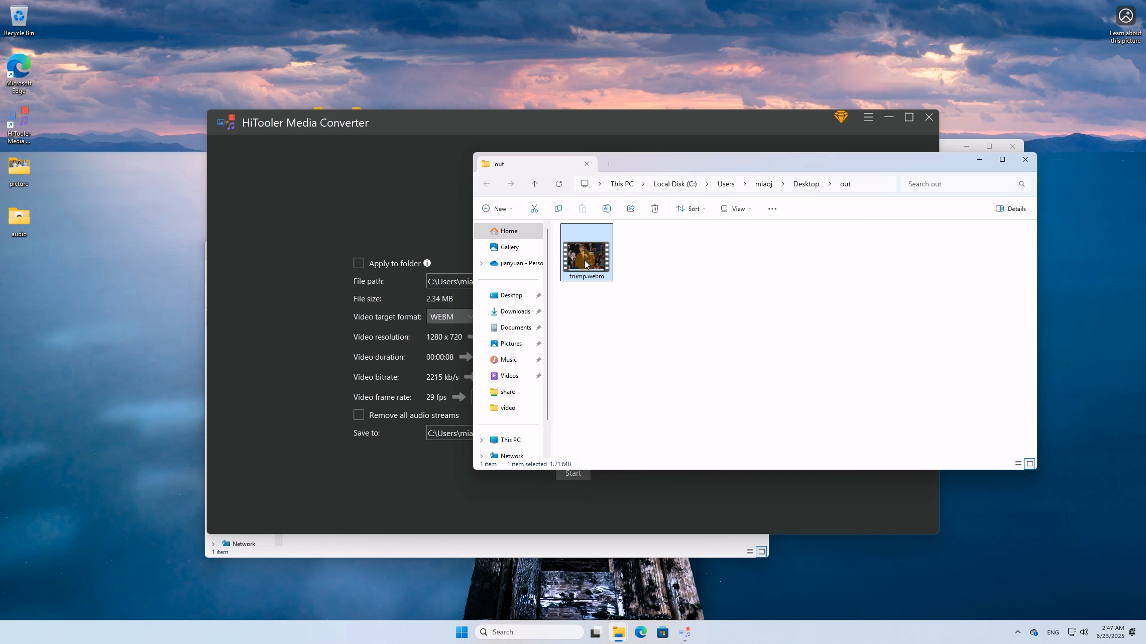 HiTooler media converter convert video completed