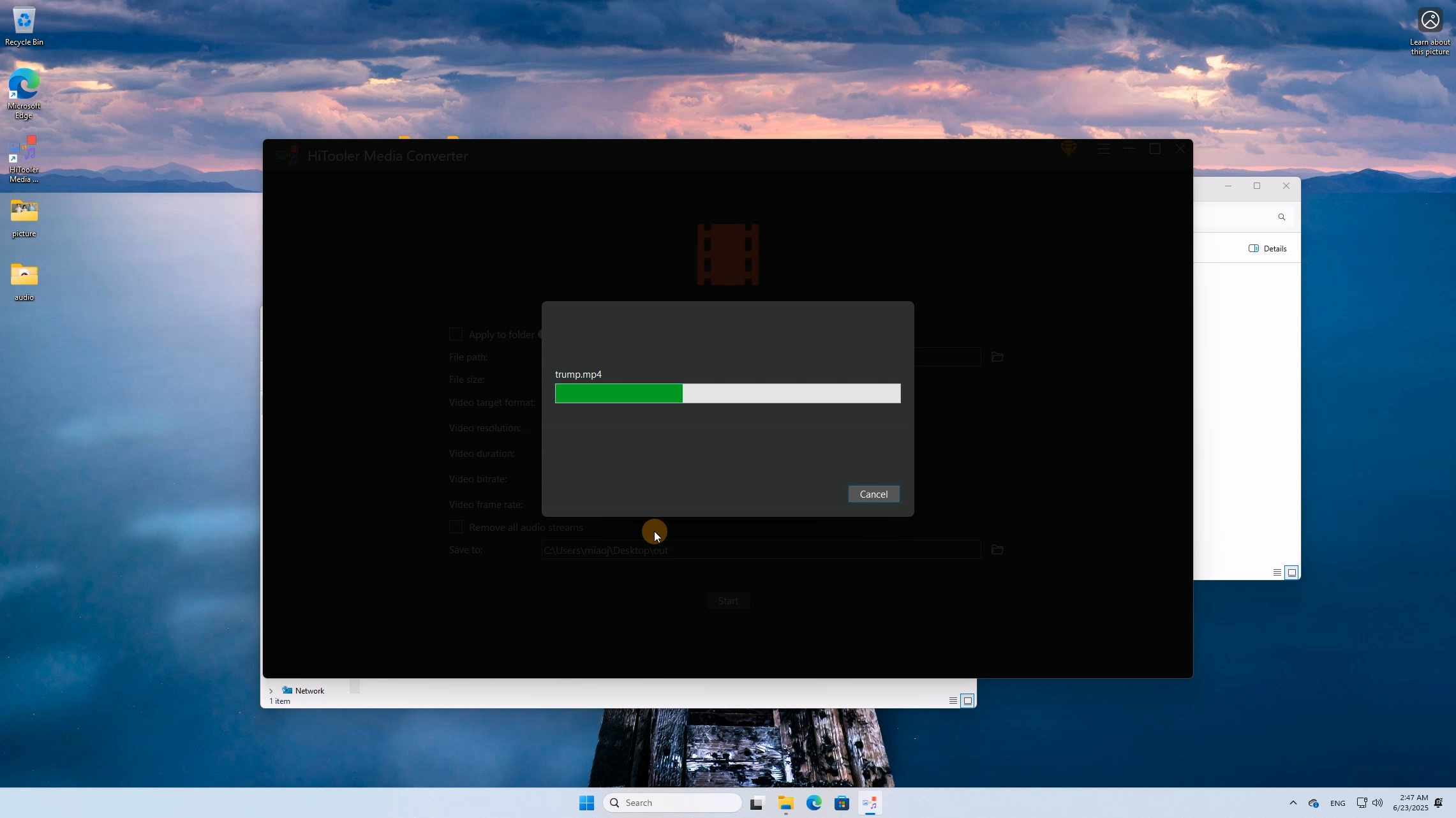HiTooler media converter progress