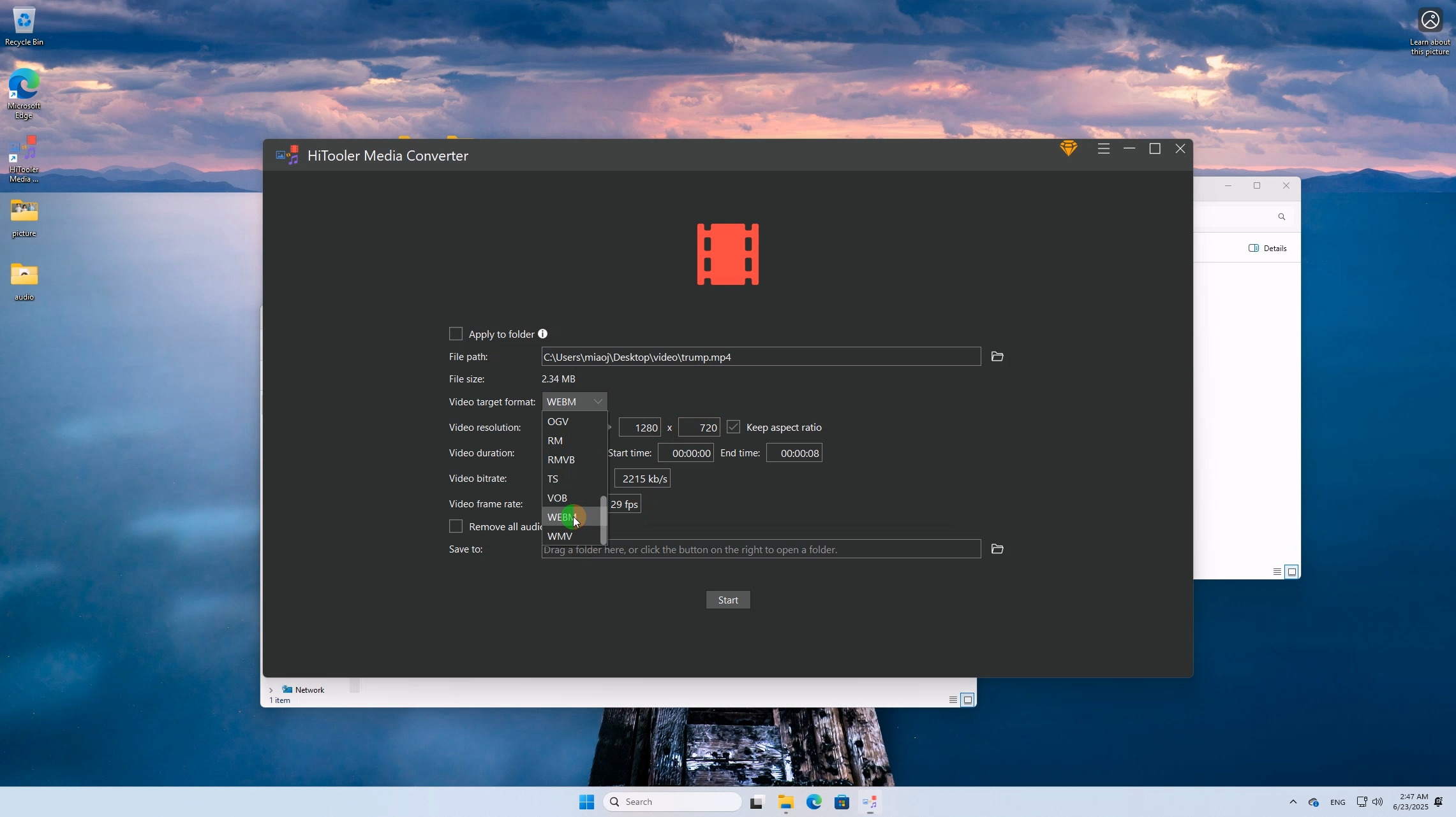 HiTooler media converter select format