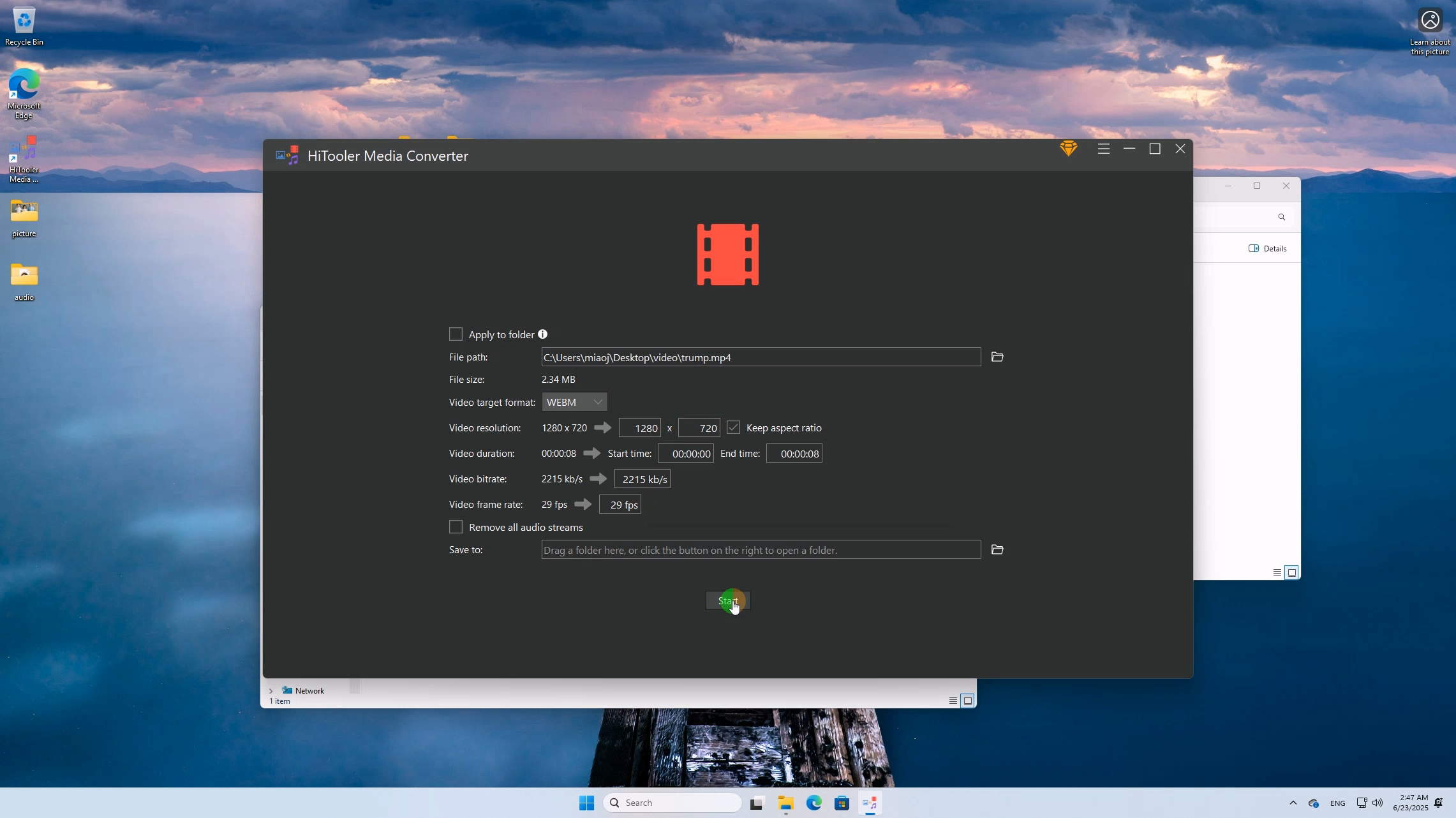 HiTooler media converter click start