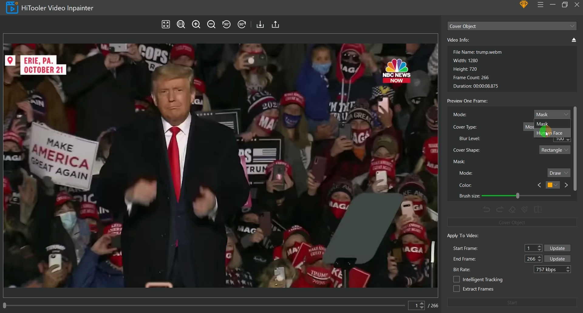 HiTooler Video Inpainter click human face