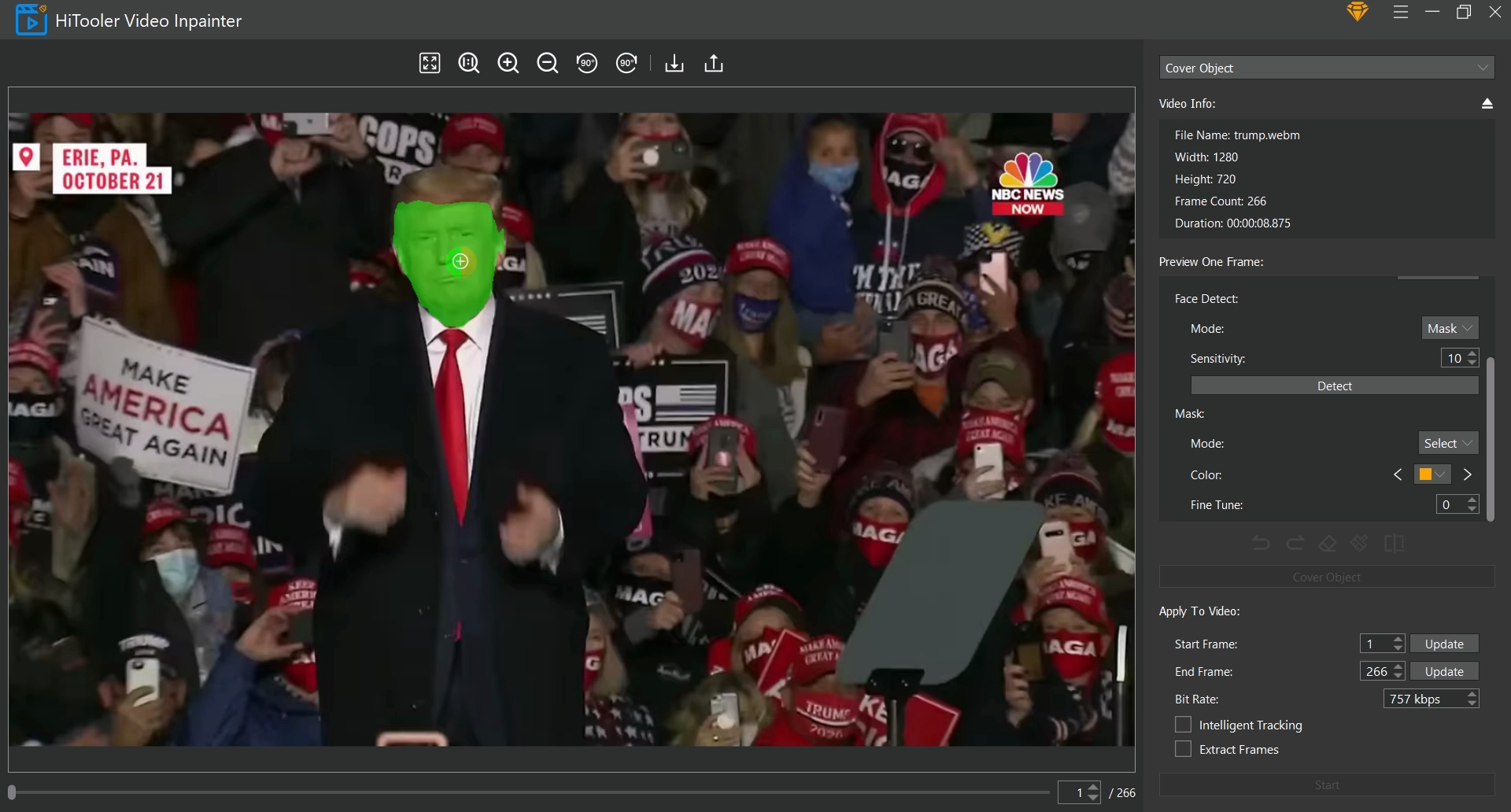 HiTooler Video Inpainter selct mask