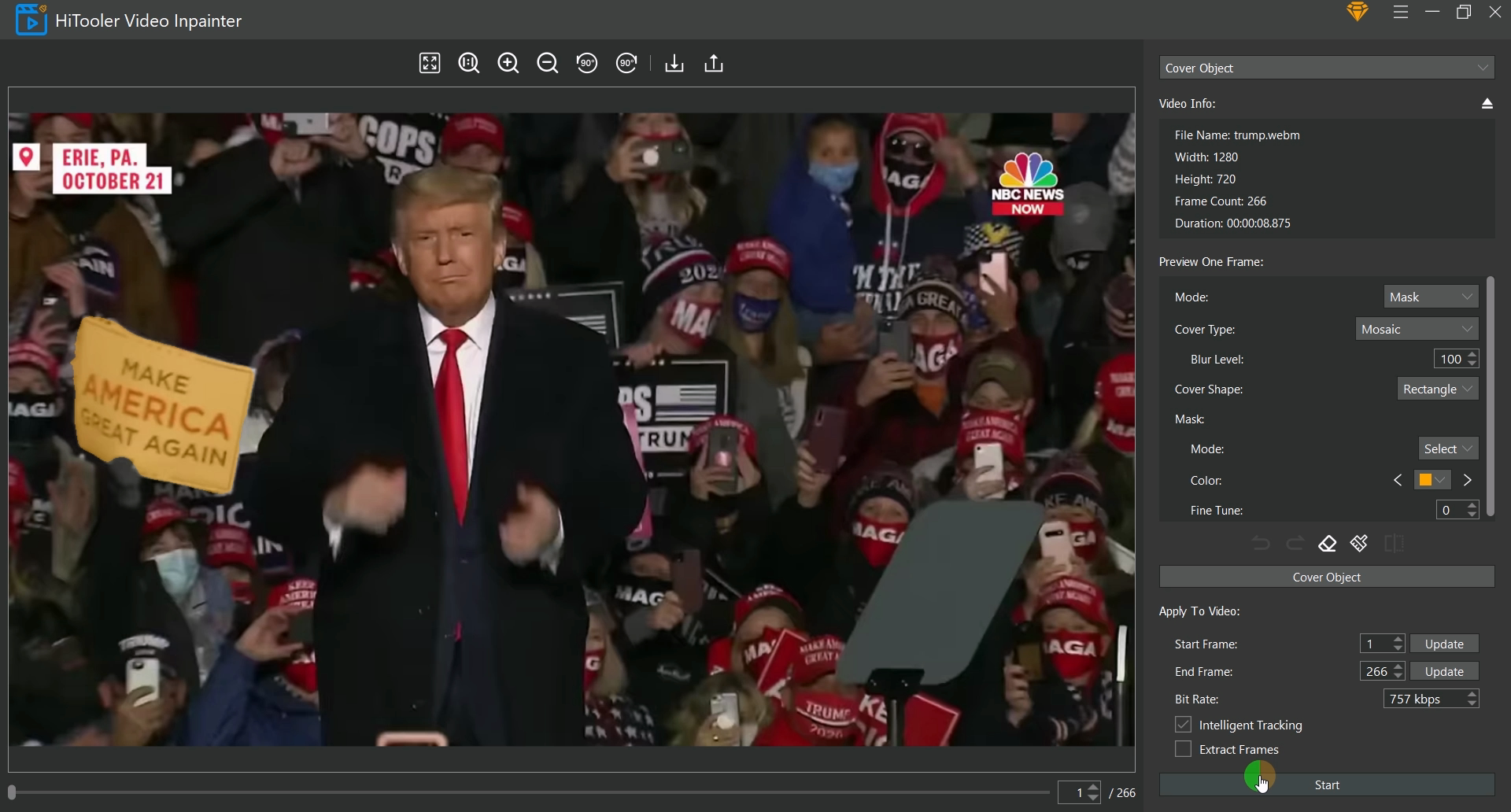 HiTooler Video Inpainter click start