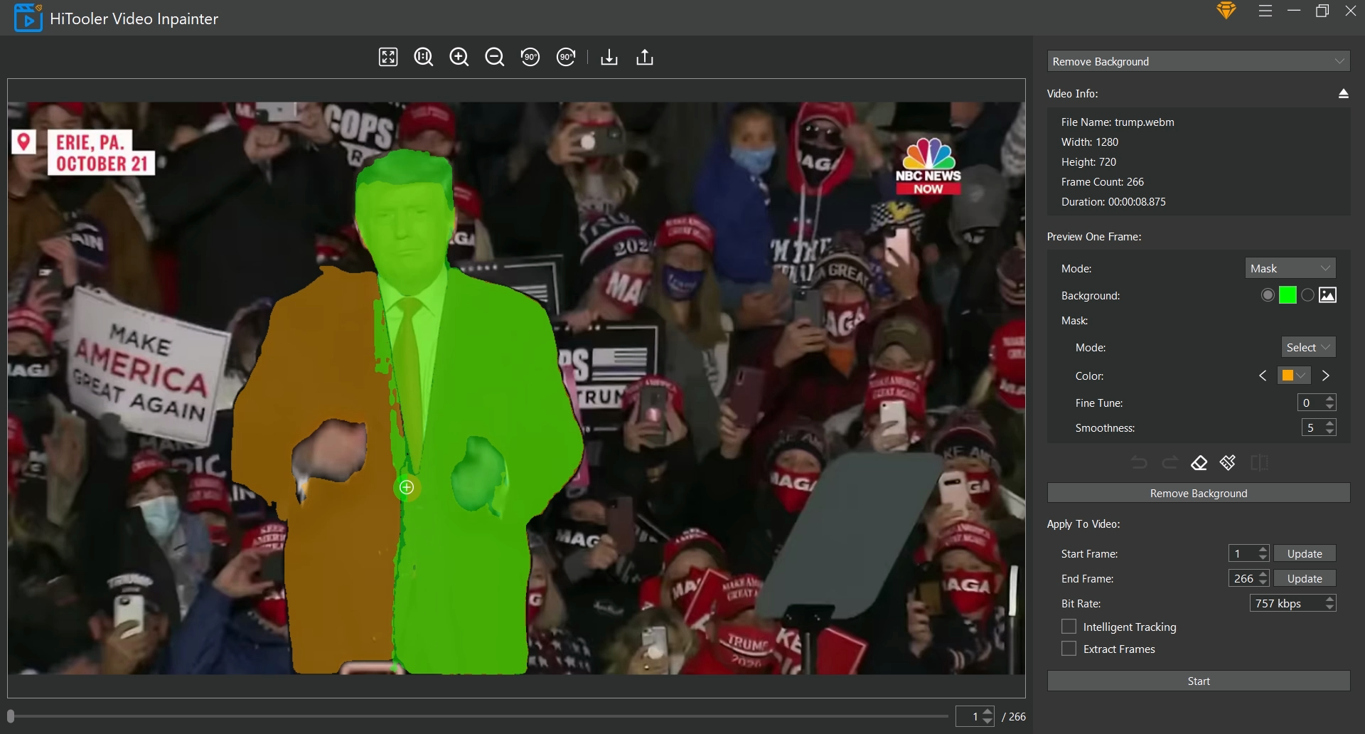 HiTooler Video Inpainter select mask