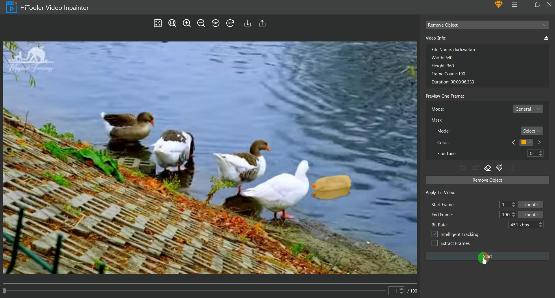 HiTooler Video Inpainter click start