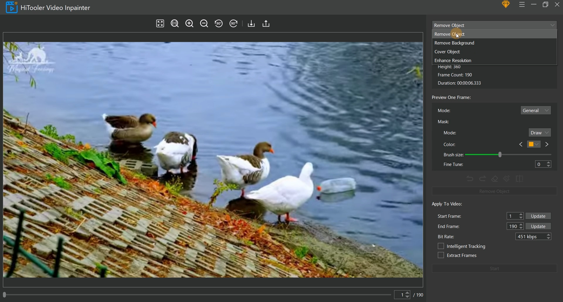 HiTooler Video Inpainter select remove object