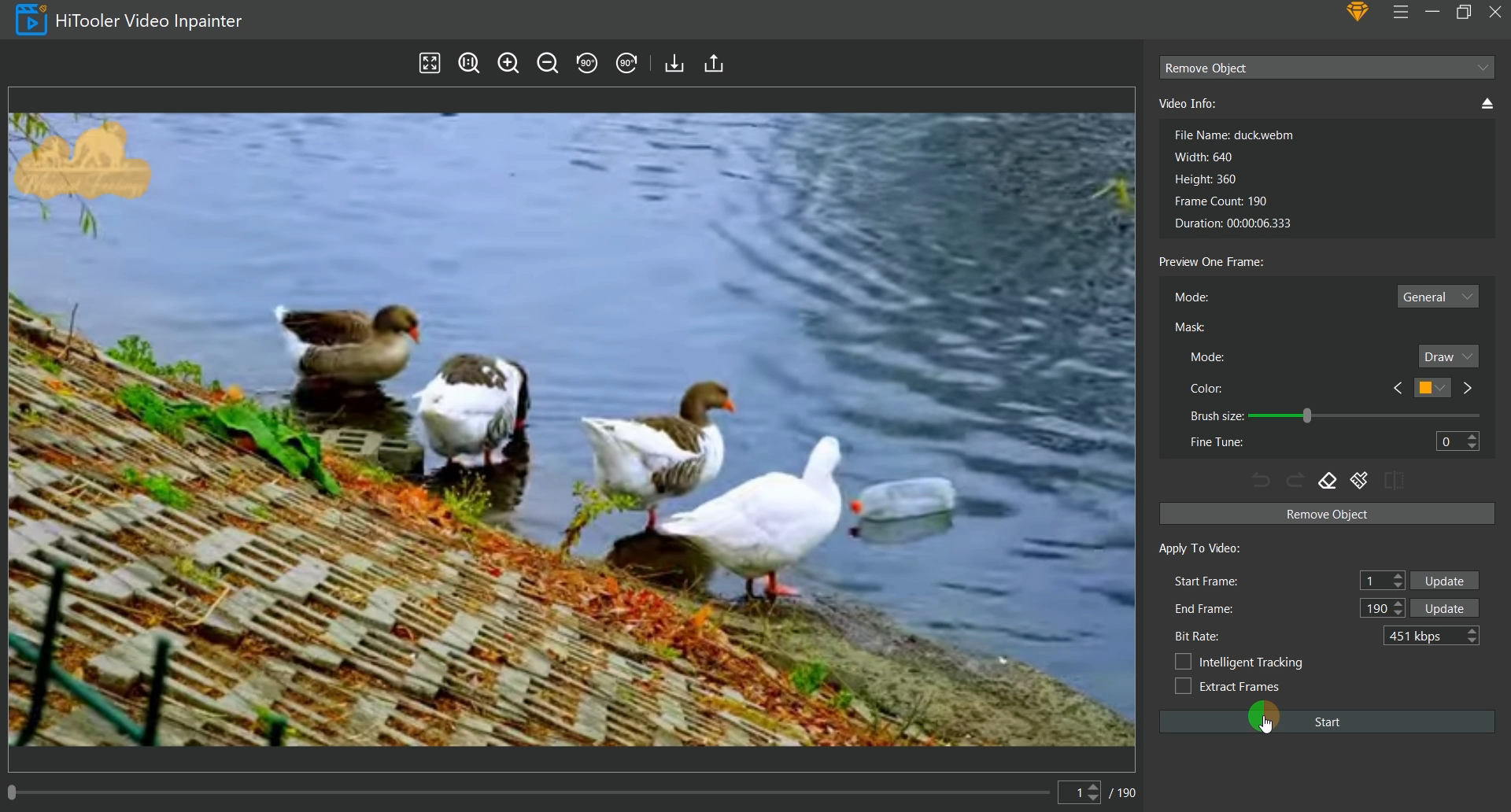 HiTooler Video Inpainter click start